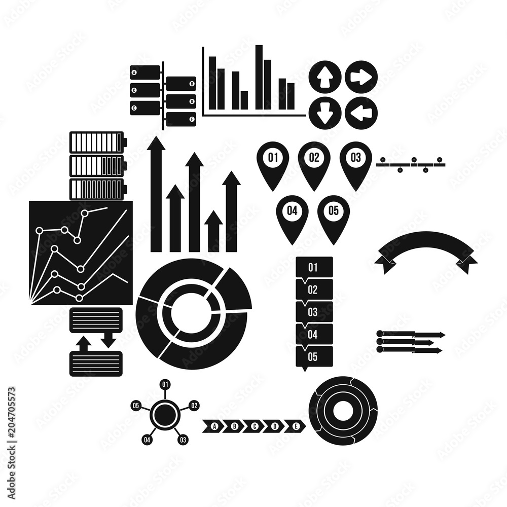 Obraz premium Various people icons set, simple style