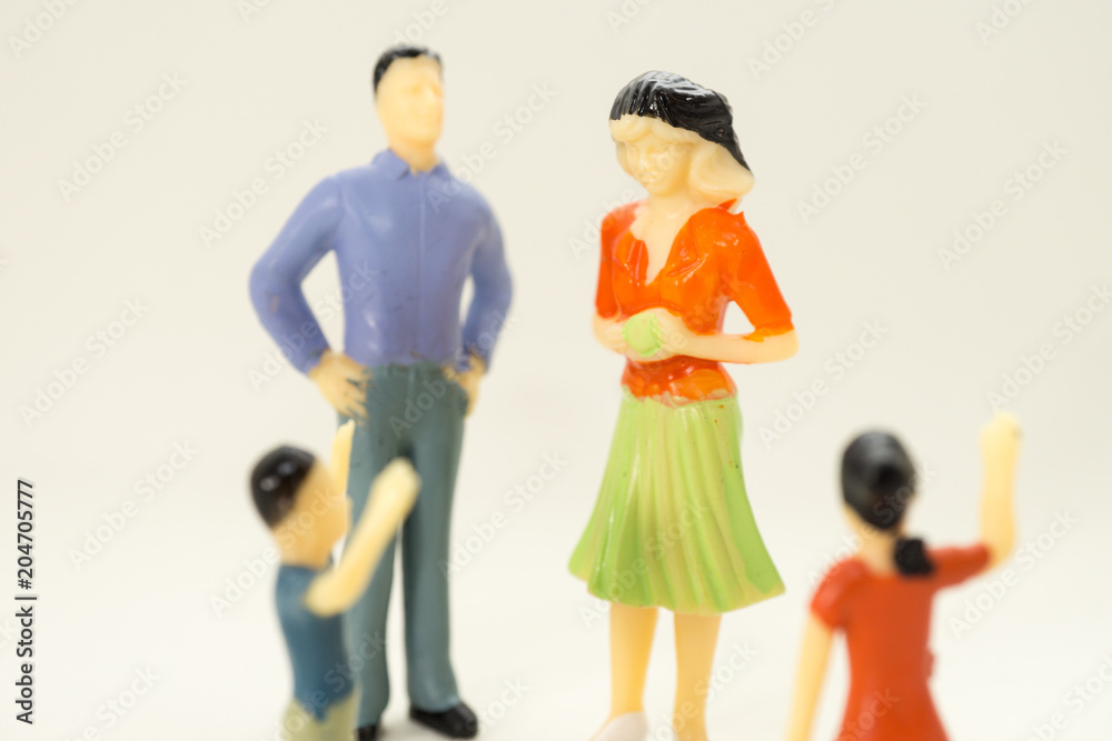 Obraz premium 4人家族のミニチュア