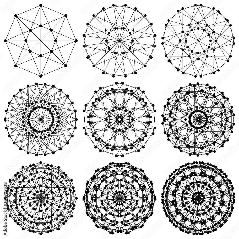DNA Molecule Fractal Network Structure Vector. Abstract DNA string network connection, from the simple to the complicated shape. Technology and Connectivity Concept. DNA Molecule Fractal Network Structure Vector. Abstract DNA string network connection, from the simple to the complicated shape. Technology and Connectivity Concept.