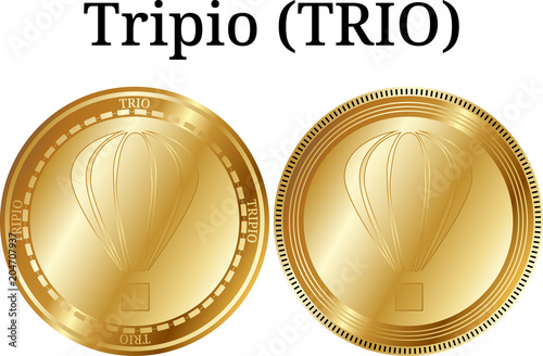 Set of physical golden coin Tripio (TRIO)