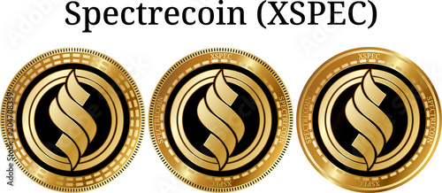 Set of physical golden coin Spectrecoin (XSPEC)