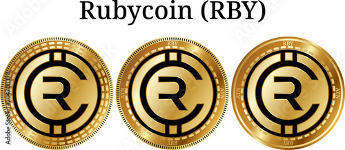 Set of physical golden coin Rubycoin (RBY)