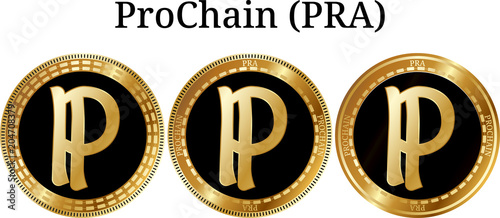 Set of physical golden coin ProChain (PRA)