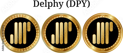 Set of physical golden coin Delphy (DPY)