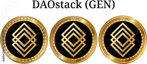 Set of physical golden coin DAOstack (GEN)