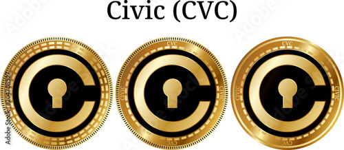 Set of physical golden coin Civic (CVC)
