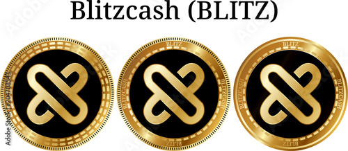 Set of physical golden coin Blitzcash (BLITZ)