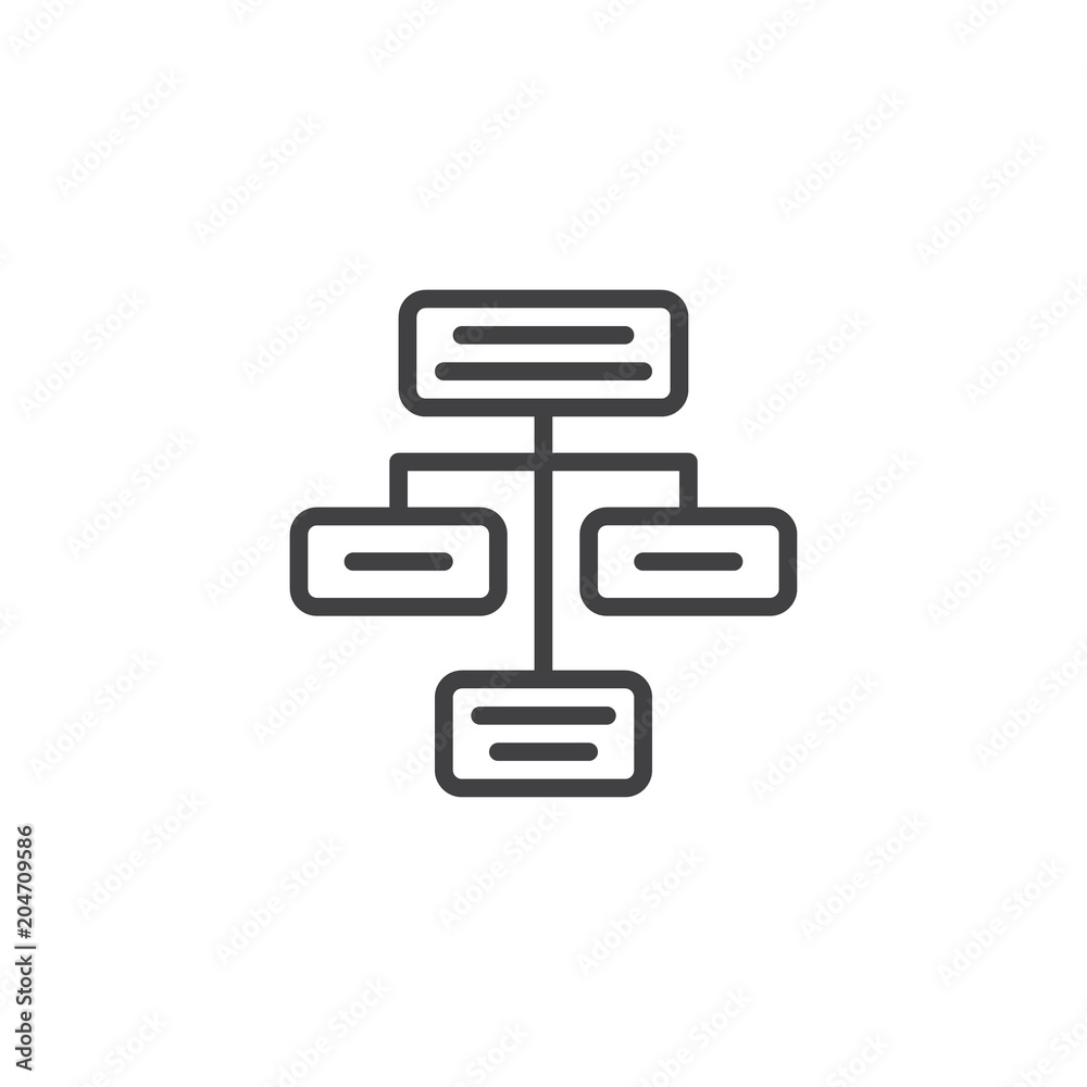 Development outline icon. linear style sign for mobile concept and web design. Hierarchical structure simple line vector icon. Symbol, logo illustration. Pixel perfect vector graphics Development outline icon. linear style sign for mobile concept and web design. Hierarchical structure simple line vector icon. Symbol, logo illustration. Pixel perfect vector graphics