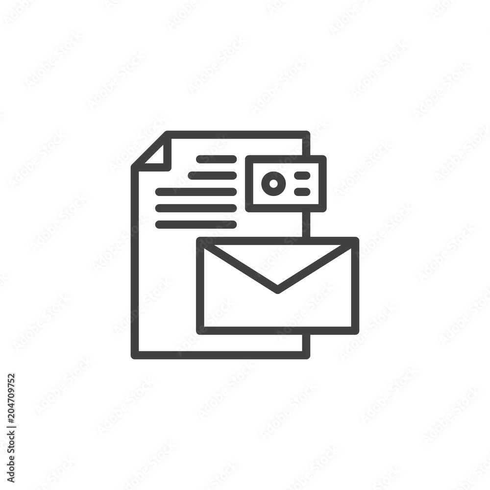Envelope letter outline icon. linear style sign for mobile concept and web design. Email marketing simple line vector icon. Symbol, logo illustration. Pixel perfect vector graphics Envelope letter outline icon. linear style sign for mobile concept and web design. Email marketing simple line vector icon. Symbol, logo illustration. Pixel perfect vector graphics