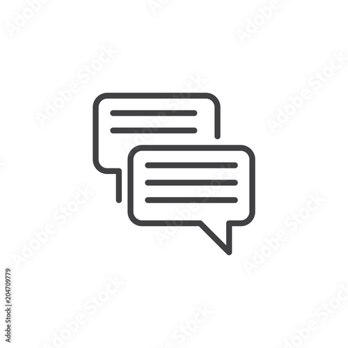 Speech bubble outline icon. linear style sign for mobile concept and web design. Chat simple line vector icon. Symbol, logo illustration. Pixel perfect vector graphics