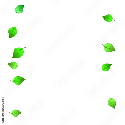 Cute Pattern with Leaves for Greeting Card or Poster. Vector Background for Spring or Summer Design.