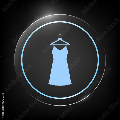 Sundress, Evening dress, combination or nightie on the wardrobe hanger , the silhouette. Menu item in the web design