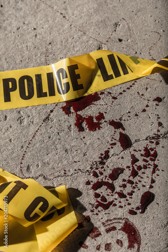 Police Tape in Blood