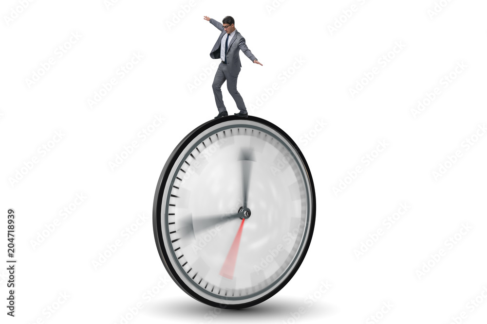 Businessman in time management concept