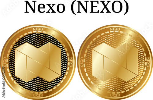 Set of physical golden coin Nexo (NEXO) photo