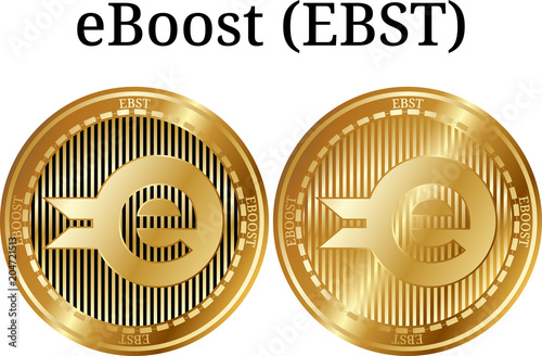 Set of physical golden coin eBoost (EBST) photo