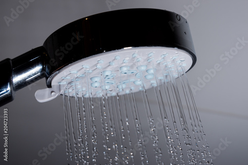 Showerhead and pouring water.