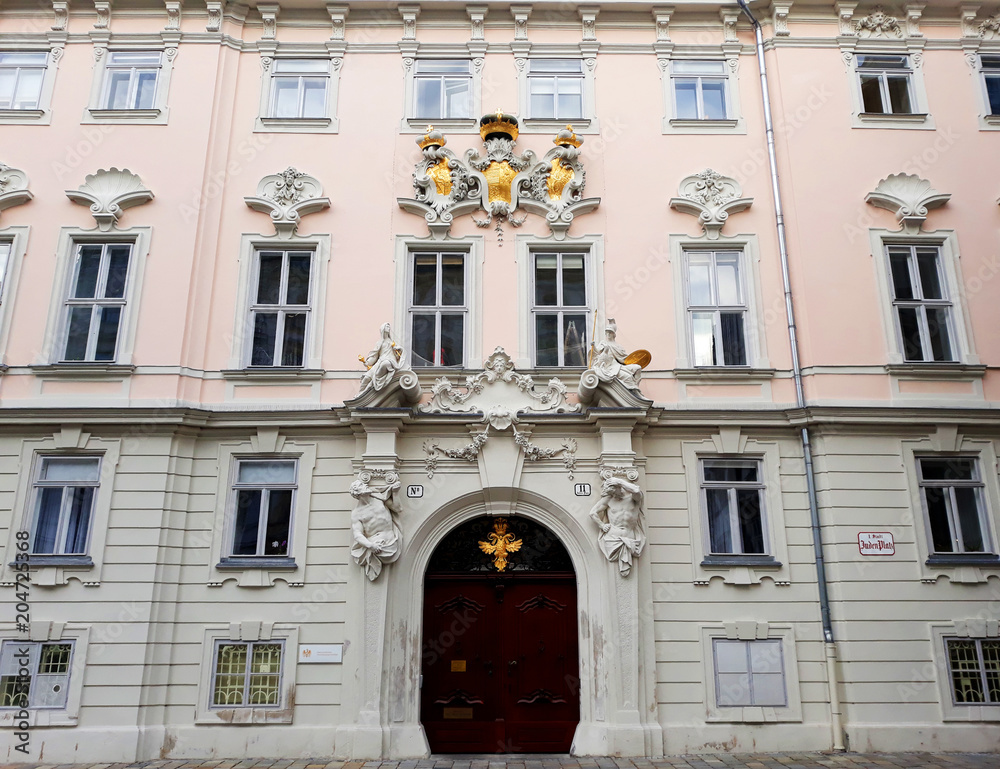 Vienna, Austria - December 16, 2017: Historical buildings in Vienna city center