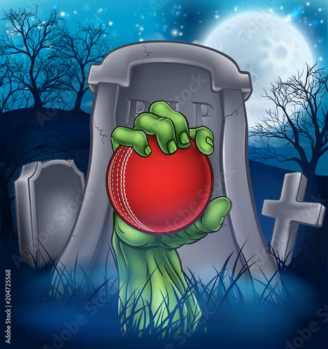 Cricket Zombie Halloween Graveyard Concept