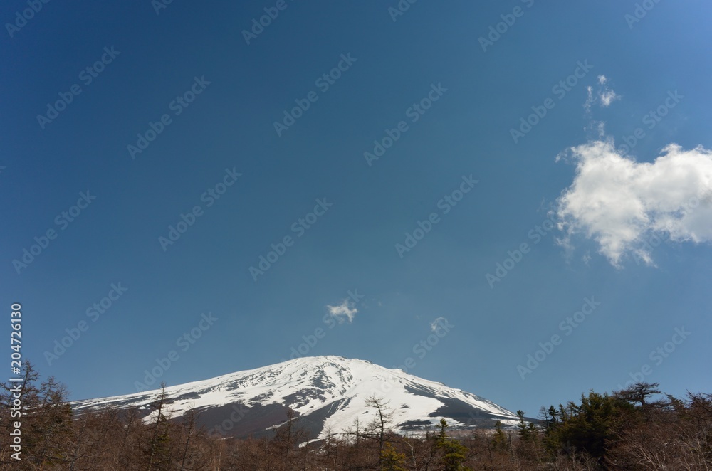 mt fuji summit view on fine weather day in spring