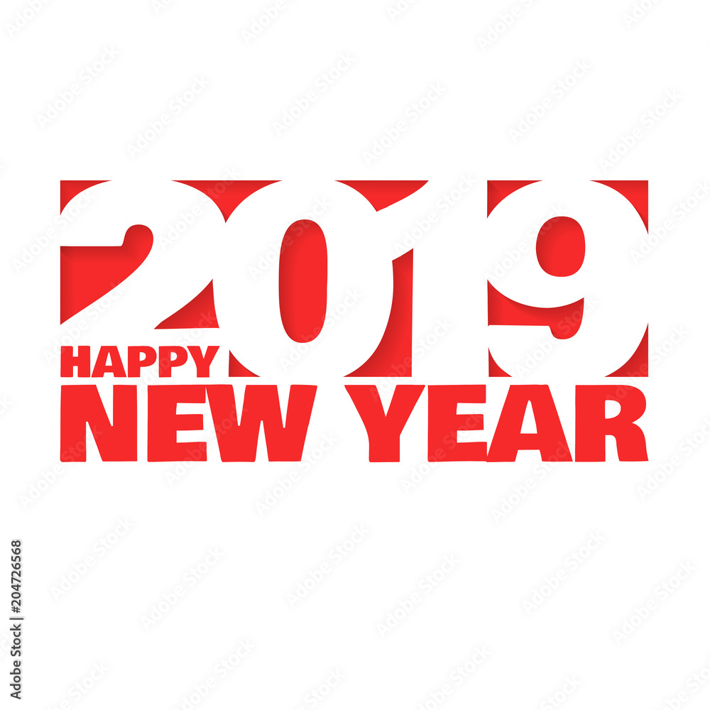 2019 Happy New Year greeting card