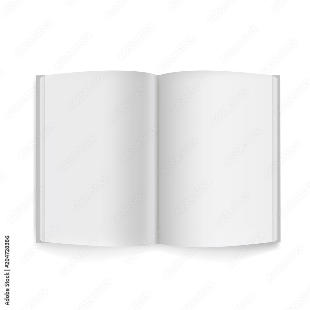 Realistic, white blank book template for design. Realistic, white blank book template for design.