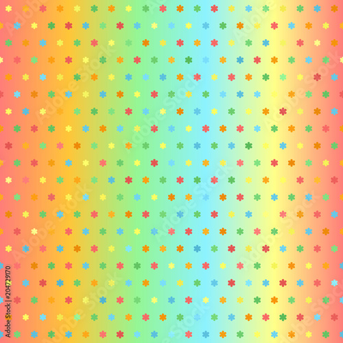 Glossy flower pattern. Seamless vector
