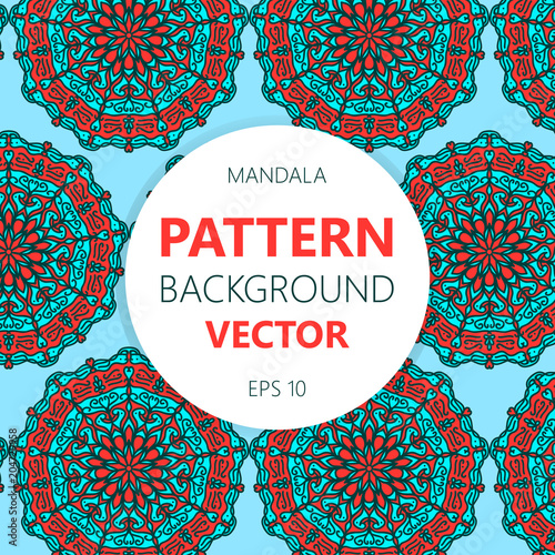 Mandala vector pattern for printing on fabric or paper. Islam, Arabic, Indian, ottoman motifs.