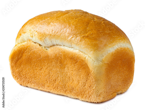 Fotografie, Obraz A whole loaf of bread with shadow isolated on white background