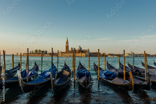 Traditional Gondolas in St Marco in Venice