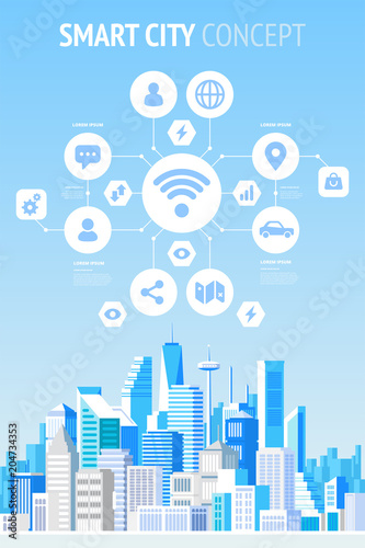 Smart city concept infographics.