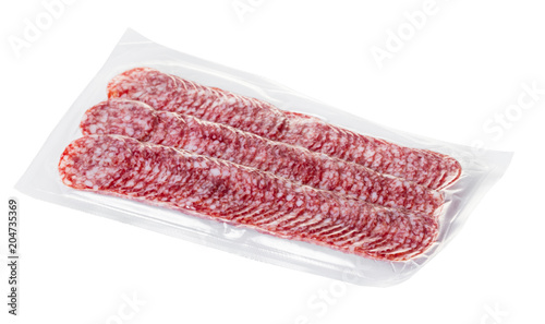 sliced salami in a package