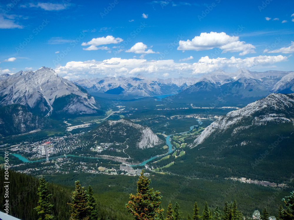 Fototapeta premium view to a valley in the mountains