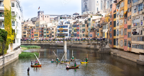 boats with beauties for the Flower Festival in Girona photo