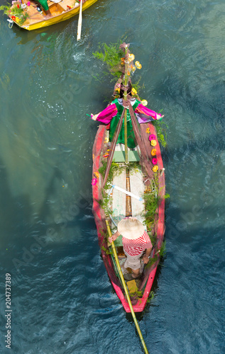 boats with beauties for the Flower Festival in Girona photo