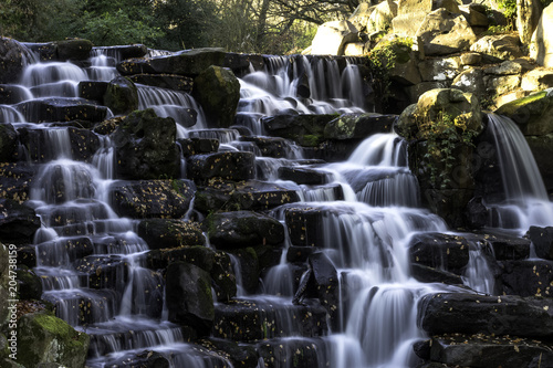 The Ornamental Cascade waterfall in Virginia Water, Surrey, United Kingdom