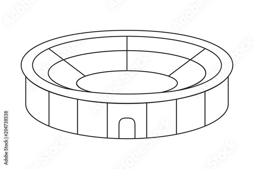 Line art black and white sport stadium