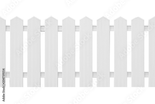 White wood fence isolated on white background © torsakarin