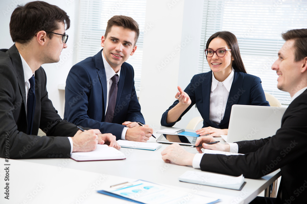 Business team working in an office Business team working in an office