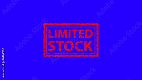 footage two motion style red rubber stamp effect, limited stock, blue green chroma key, black and white background 