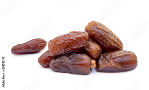 Dried sweet dates isolated on a white background