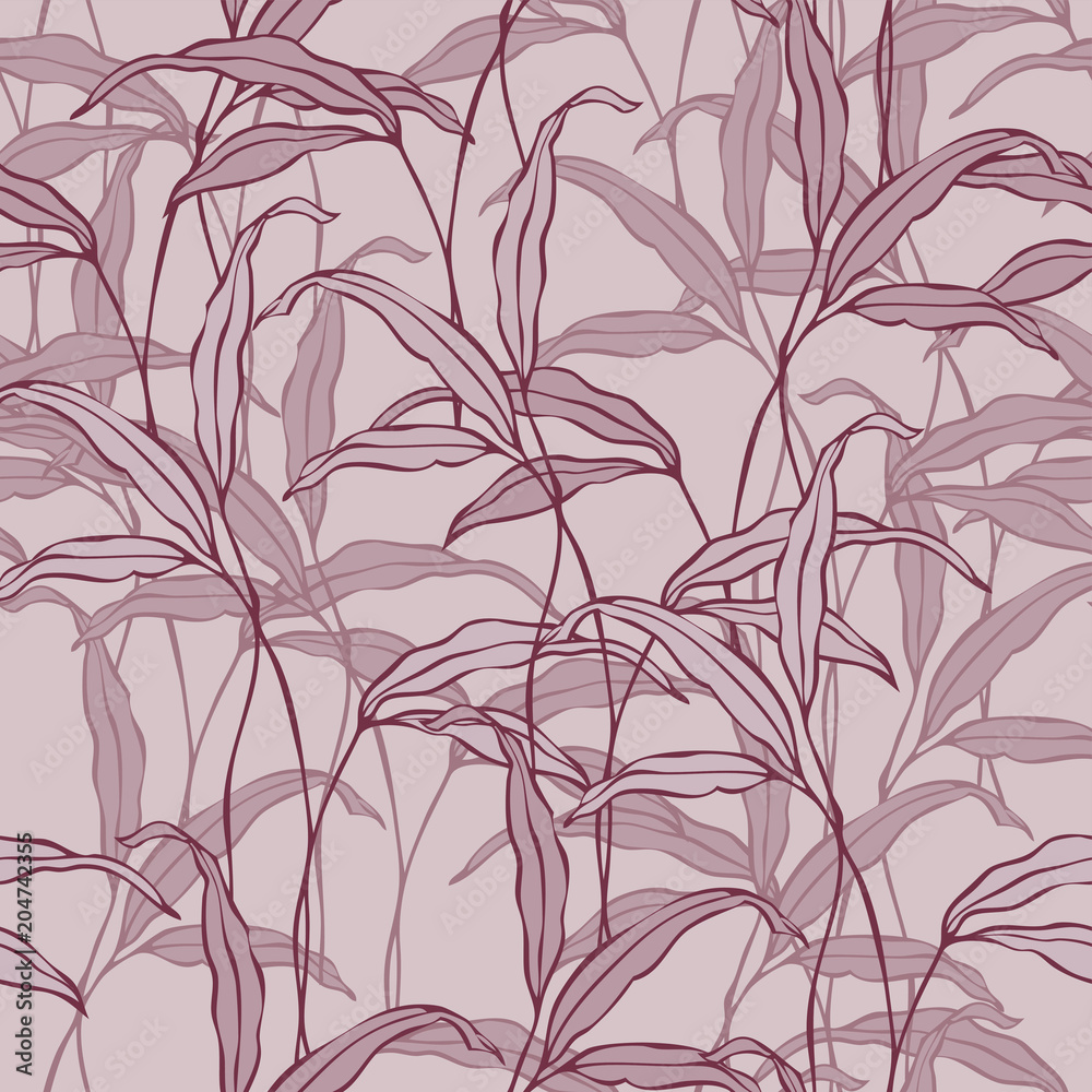 Fototapeta premium Elegance seamless leaves pattern