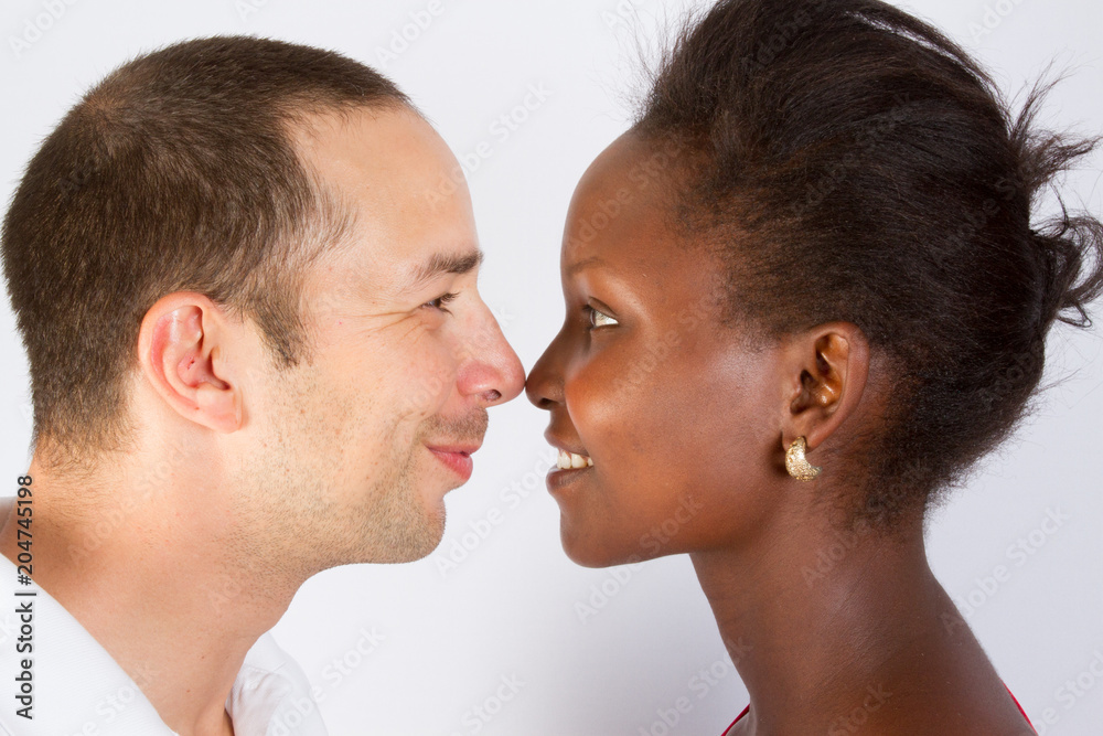 face to face mixed couple in american african caucasian lovers face to face mixed couple in american african caucasian lovers