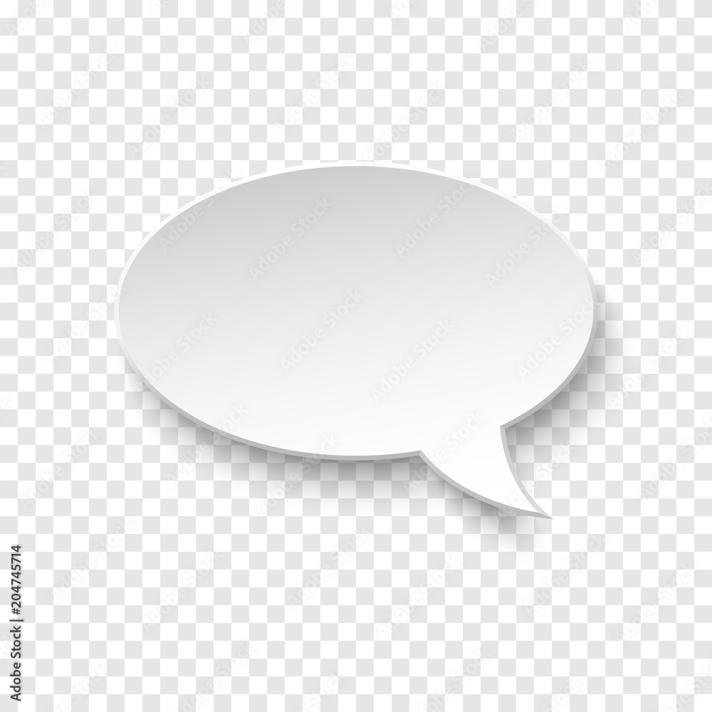 Vector white blank paper speech bubble
