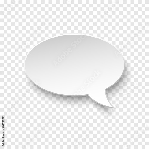 Vector white blank paper speech bubble