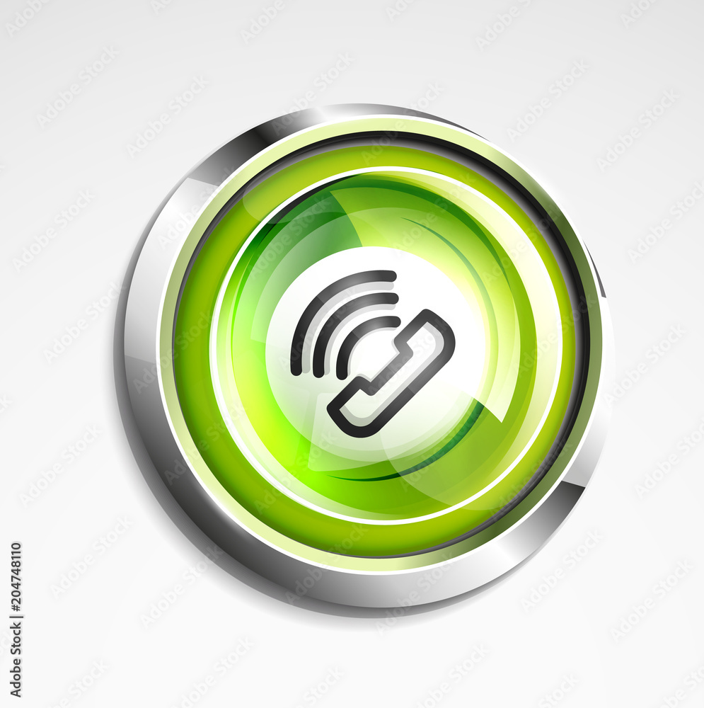Phone button, call support idea, vector illustration Phone button, call support idea, vector illustration