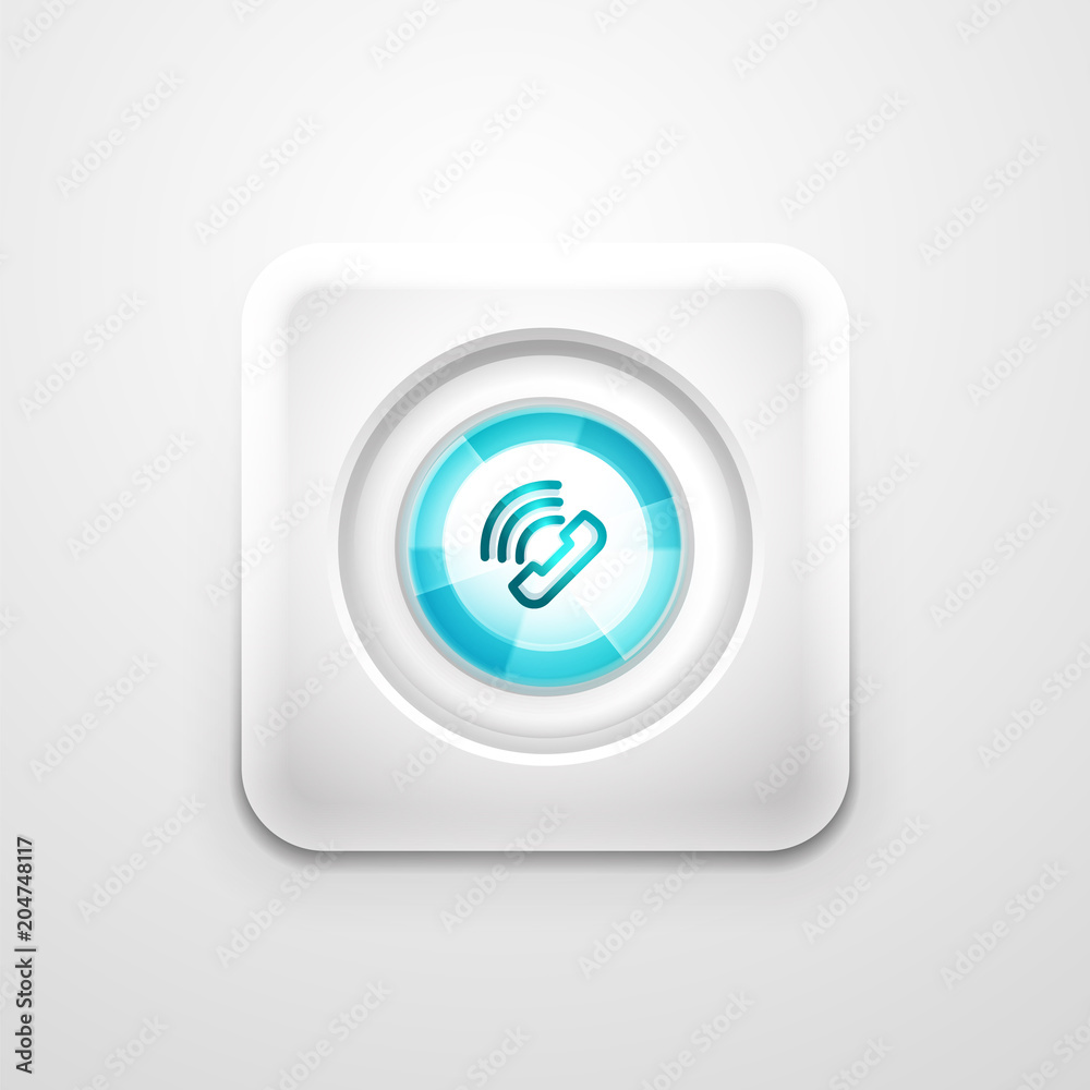 Phone button, call support idea, vector illustration Phone button, call support idea, vector illustration