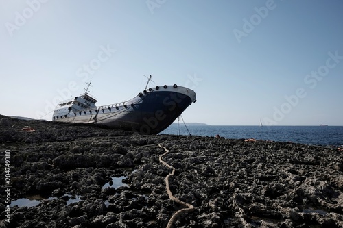ship aground in Malta
