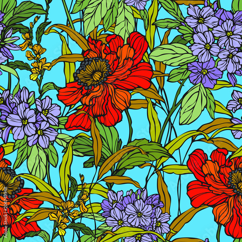 Seamless pattern with floral ornament