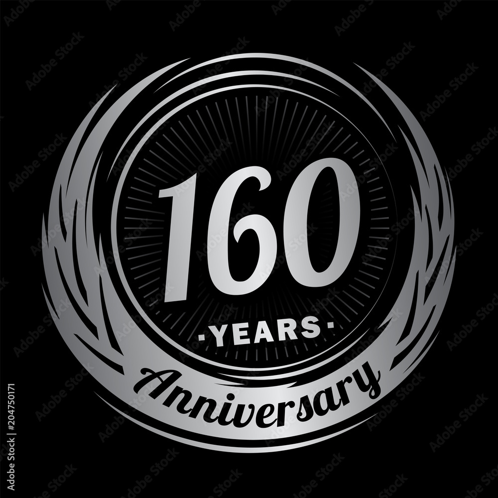 160 years anniversary. Anniversary logo design. 160 years logo.